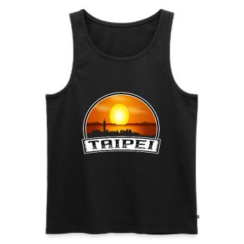 Taipei Taiwan Skyline Vintage Sunset Travel Souven - Men's Premium Organic Tank Top - black - Front - AI Model Male 178 light (178cm)