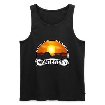 Montevideo Uruguay Skyline Vintage Sunset Travel S - Männer Premium Bio Tank Top - Schwarz - Vorne - AI Model Male 178 light (178cm)