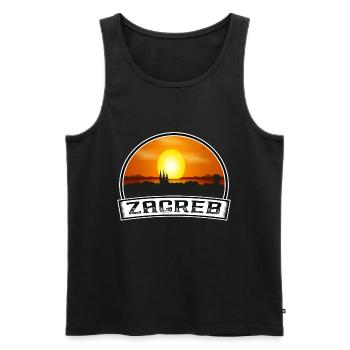 Zagreb Croatie Skyline Vintage Sunset Travel Souve - Débardeur bio Premium Homme - noir - Devant - AI Model Male 178 light (178cm)