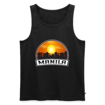 Manila Philippinen Skyline Vintage Sunset Travel S - Männer Premium Bio Tank Top - Schwarz - Vorne - AI Model Male 178 light (178cm)