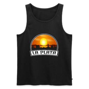 La Plata Argentinien Skyline Vintage Sunset Travel S - Männer Premium Bio Tank Top - Schwarz - Vorne - AI Model Male 178 light (178cm)