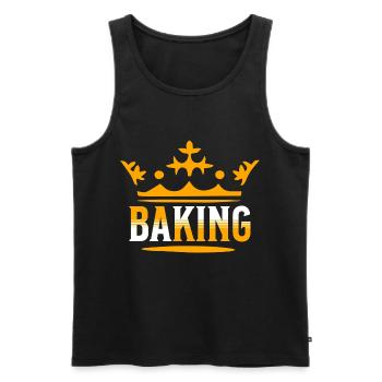Bake - Men's Premium Organic Tank Top - black - Front - AI Model Male 178 light (178cm)