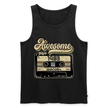 1983 vintage birthday retro vintage gift - Men's Premium Organic Tank Top - black - Front - Michal (187cm)