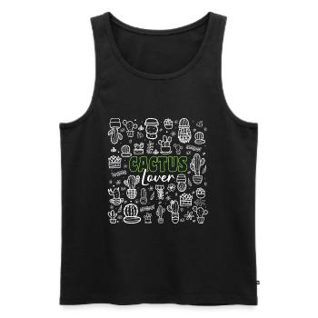 Kakteen Stachelig Garten Humor - Männer Premium Bio Tank Top - Schwarz - Vorne - Michal (187cm)