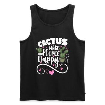 Cactus épineux Mexique - Débardeur bio Premium Homme - noir - Devant - Michal (187cm)