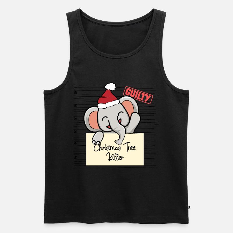 Weihnachtsbaum Umschubser Elefant - Männer Premium Bio Tank Top - Schwarz