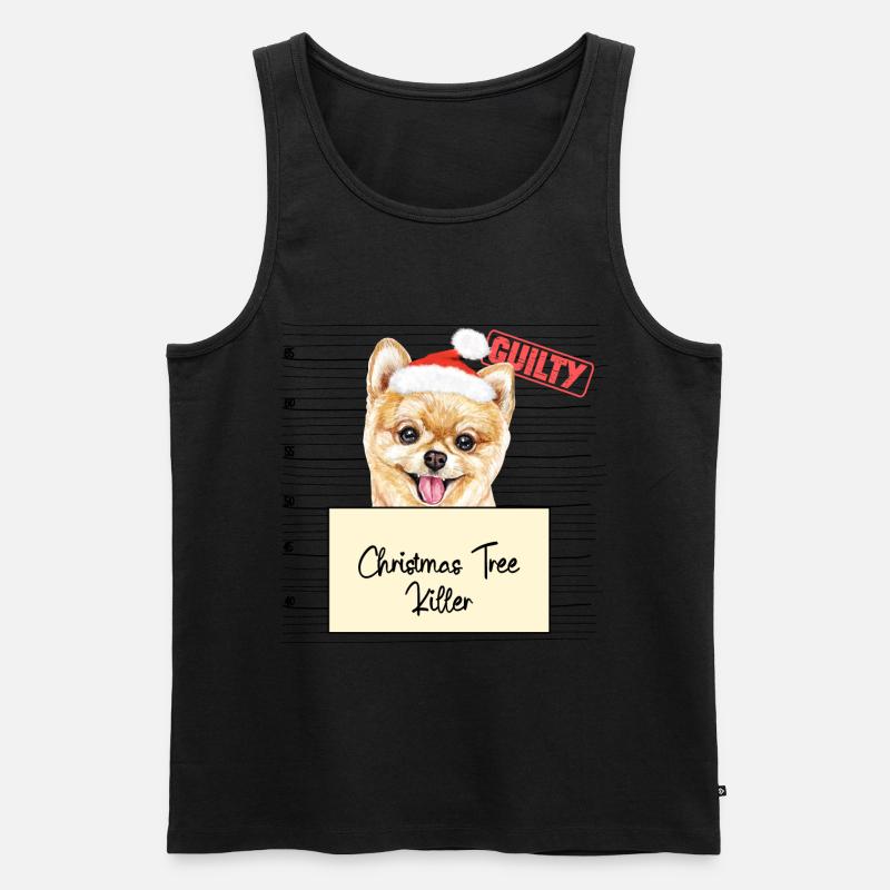 Weihnachtsbaum Umschubser Pommerscher - Männer Premium Bio Tank Top - undefined