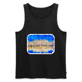 Vienna Austria Watercolor Sketch Illustration - Men's Premium Organic Tank Top - black - Front - AI Model Male 178 light (178cm)