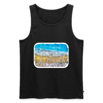 Vienna Austria Watercolor Sketch Drawn Illustratio - Men's Premium Organic Tank Top - black - Front - AI Model Male 178 light (178cm)