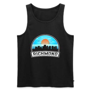 Richmond Virginia Usa Skyline Vintage Sunset Trave - Männer Premium Bio Tank Top - Schwarz - Vorne - Michal (187cm)