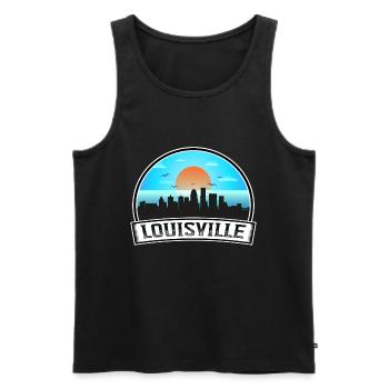 Louisville Kentucky États-Unis Skyline Vintage Sunset Tra - Débardeur bio Premium Homme - noir - Devant - Michal (187cm)