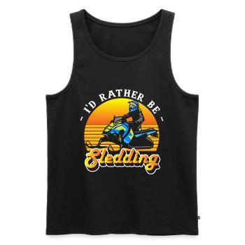 Sport Schnee Wintersport Rutschen - Männer Premium Bio Tank Top - Schwarz - Vorne - AI Model Male 178 light (178cm)
