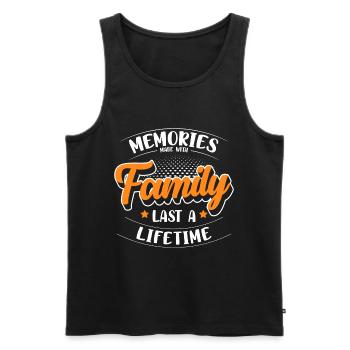 Réunion de famille Armoiries de la famille Grand-père et grand-mère - Débardeur bio Premium Homme - noir - Devant - Michal (187cm)