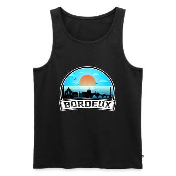 Bordeux France Skyline Vintage Sunset Travel Souve - Men's Premium Organic Tank Top - black - Front - Michal (187cm)