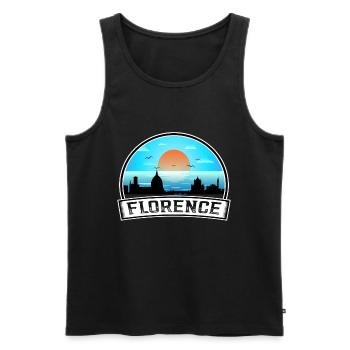 Florenz Italien Skyline Vintage Sunset Travel Souve - Männer Premium Bio Tank Top - Schwarz - Vorne - Michal (187cm)