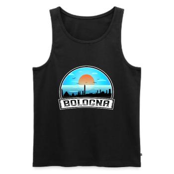 Bologne Italie Skyline Vintage Sunset Travel Souven - Débardeur bio Premium Homme - noir - Devant - Michal (187cm)