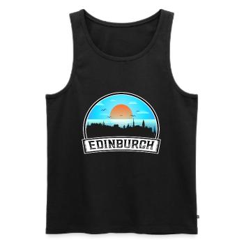 Édimbourg Écosse Skyline Vintage Sunset Travel S - Débardeur bio Premium Homme - noir - Devant - Michal (187cm)