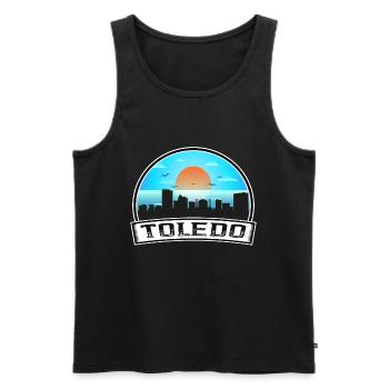 Toledo Ohio USA Skyline Vintage Sonnenuntergang Reise Souv - Männer Premium Bio Tank Top - Schwarz - Vorne - Michal (187cm)