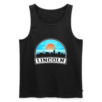 Lincoln Nebraska Usa Skyline Vintage Sunset Travel - Männer Premium Bio Tank Top - Schwarz - Vorne - Michal (187cm)