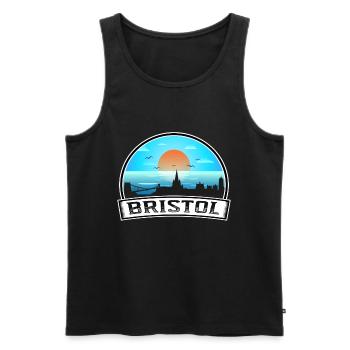 Bristol England Skyline Vintage Sunset Travel Souv - Men's Premium Organic Tank Top - black - Front - Michal (187cm)