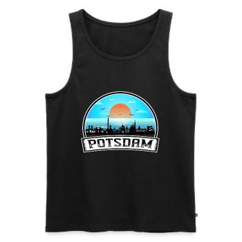 Potsdam Deutschland Skyline Vintage Sunset Travel Souv - Männer Premium Bio Tank Top - Schwarz - Vorne - AI Model Male 178 light (178cm)