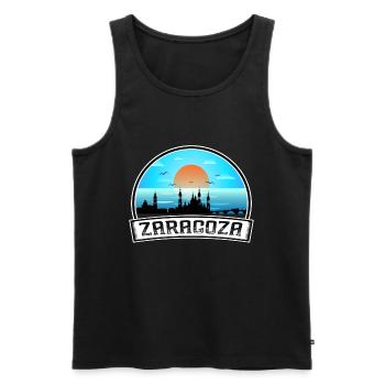 Zaragoza Spanien Skyline Vintage Sunset Travel Souve - Männer Premium Bio Tank Top - Schwarz - Vorne - Michal (187cm)