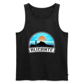 Alicante Espagne Skyline Vintage Sunset Travel Souve - Débardeur bio Premium Homme - noir - Devant - Michal (187cm)