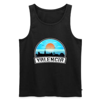 Valencia Espagne Skyline Vintage Sunset Travel Souve - Débardeur bio Premium Homme - noir - Devant - Michal (187cm)