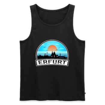 Erfurt Germany Skyline Vintage Sunset Travel Souve - Men's Premium Organic Tank Top - black - Front - Michal (187cm)