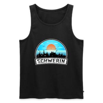 Schwerin Deutschland Skyline Vintage Sunset Travel Sou - Männer Premium Bio Tank Top - Schwarz - Vorne - AI Model Male 178 light (178cm)