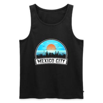 Mexico City Mexico Skyline Vintage Sunset Travel S - Men's Premium Organic Tank Top - black - Front - Michal (187cm)