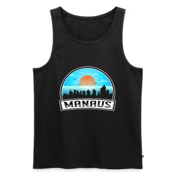 Manaus Brasilien Skyline Vintage Sonnenuntergang Reise Souven - Männer Premium Bio Tank Top - Schwarz - Vorne - AI Model Male 178 light (178cm)