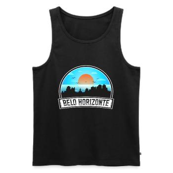 Belo Horizonte Brazil Skyline Vintage Sunset Trave - Men's Premium Organic Tank Top - black - Front - Michal (187cm)