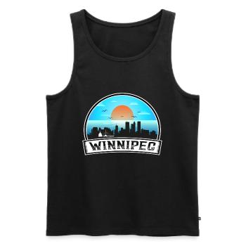 Winnipeg Canada Skyline Vintage Sunset Travel Souv - Men's Premium Organic Tank Top - black - Front - Michal (187cm)