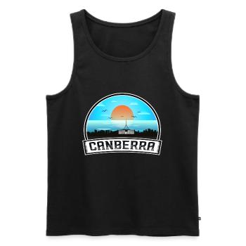 Canberra Australien Skyline Vintage Sunset Travel S - Männer Premium Bio Tank Top - Schwarz - Vorne - AI Model Male 178 light (178cm)