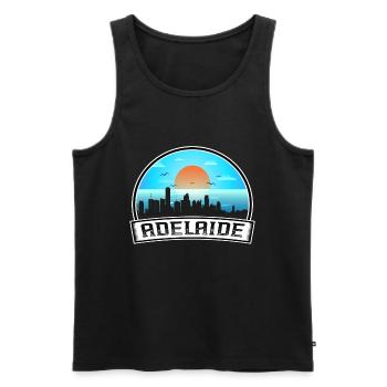 Adelaide Australien Skyline Vintage Sunset Travel S - Männer Premium Bio Tank Top - Schwarz - Vorne - AI Model Male 178 light (178cm)