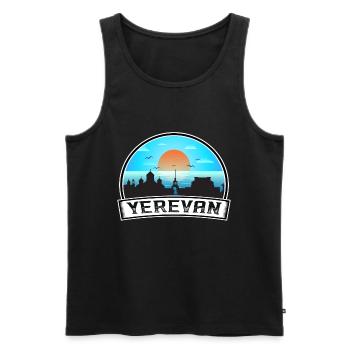 Erevan Arménie Skyline Vintage Sunset Travel Souv - Débardeur bio Premium Homme - noir - Devant - Michal (187cm)