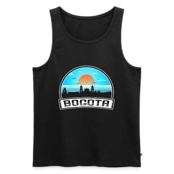 Bogota Kolumbien Skyline Vintage Sonnenuntergang Reise Souv - Männer Premium Bio Tank Top - Schwarz - Vorne - AI Model Male 178 light (178cm)
