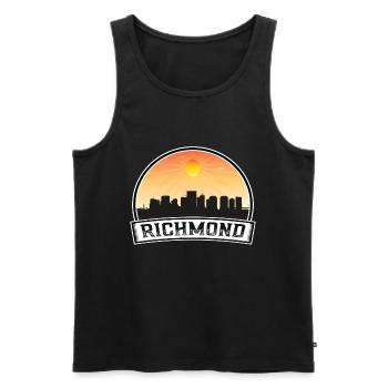 Richmond Virginia Usa Skyline Vintage Sunset Trave - Men's Premium Organic Tank Top - black - Front - Michal (187cm)