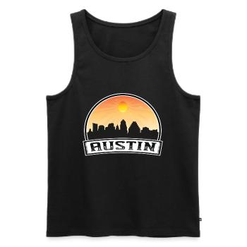 Austin Texas Usa Skyline Vintage Sunset Travel Sou - Männer Premium Bio Tank Top - Schwarz - Vorne - Michal (187cm)