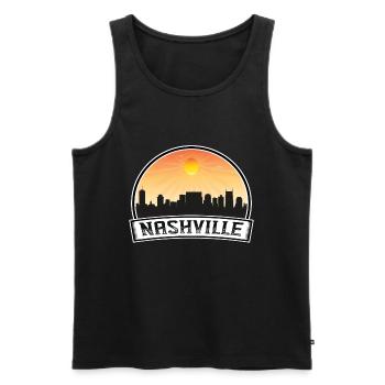 Nashville Tennessee États-Unis Skyline Vintage Sunset Tra - Débardeur bio Premium Homme - noir - Devant - Michal (187cm)