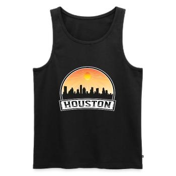 Houston Texas États-Unis Skyline Vintage Sunset Travel So - Débardeur bio Premium Homme - noir - Devant - AI Model Male 178 light (178cm)