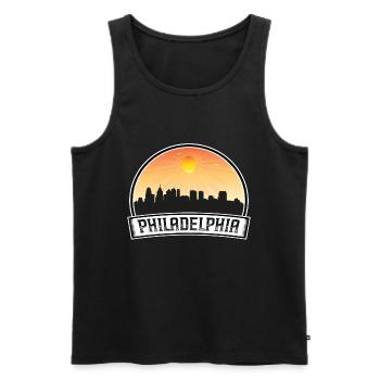 Philadelphie Pennsylvanie États-Unis Skyline Vintage Suns - Débardeur bio Premium Homme - noir - Devant - AI Model Male 178 light (178cm)