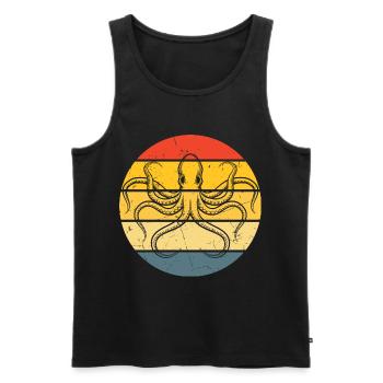 Vintage Octopus Kraken Distressed - Men's Premium Organic Tank Top - black - Front - AI Model Male 178 light (178cm)
