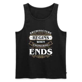 Engineer House - Men's Premium Organic Tank Top - black - Front - Michal (187cm)