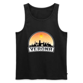 Vérone Italie Skyline Vintage Sunset Travel Souveni - Débardeur bio Premium Homme - noir - Devant - AI Model Male 178 light (178cm)