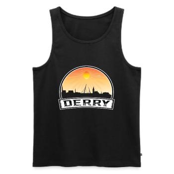 Derry Northern Ireland Skyline Vintage Sunset Trav - Men's Premium Organic Tank Top - black - Front - Michal (187cm)