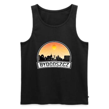 Bydgoszcz Pologne Skyline Vintage Sunset Travel Sou - Débardeur bio Premium Homme - noir - Devant - Michal (187cm)