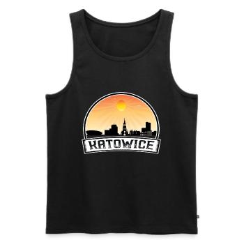 Katowice Pologne Skyline Vintage Sunset Travel Souv - Débardeur bio Premium Homme - noir - Devant - Michal (187cm)