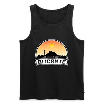 Alicante Espagne Skyline Vintage Sunset Travel Souve - Débardeur bio Premium Homme - noir - Devant - Michal (187cm)
